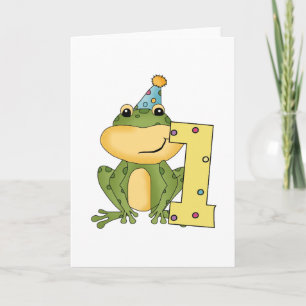 Party Frog 1e verjaardag T-shirts en geschenken Kaart