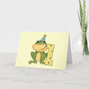 Party Frog 1e verjaardag T-shirts en geschenken Kaart