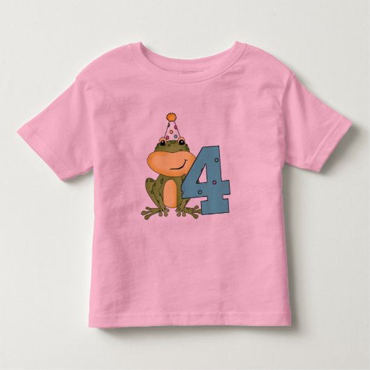 Party Frog 4th Verjaardag T-shirts en geschenken (Voorkant)