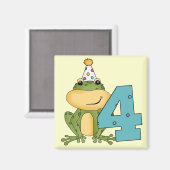 Party Frog 4th Verjaardag T-shirts en geschenken Magneet (Voorkant / Achterkant)