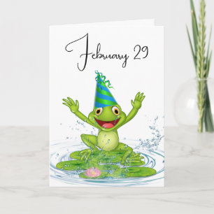Party Frog voor Leap Year Verjaardag Kaart