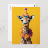 Party Giraffe Extravaganza Briefkaart (Voorkant / Achterkant)