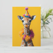 Party Giraffe Extravaganza Kaart (Staand voorkant)