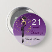 Party Girl Birthday | DIY-tekst Ronde Button 7,6 Cm (Voorkant /achterkant)