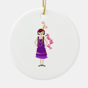 Party Girl Keramisch Ornament