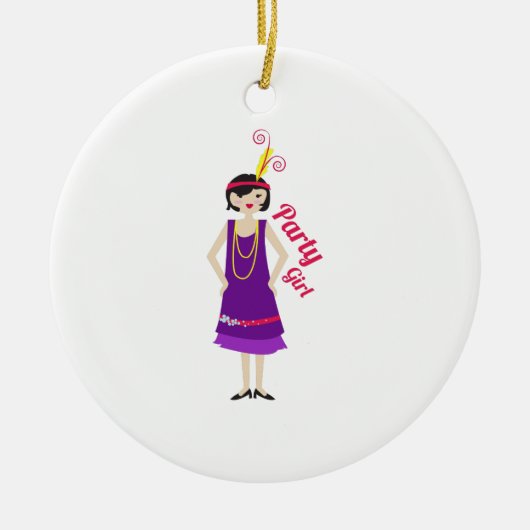 Party Girl Keramisch Ornament (Voorkant)