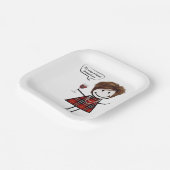 Party Girl met rode wijn Papieren Bordje (Gebogen)