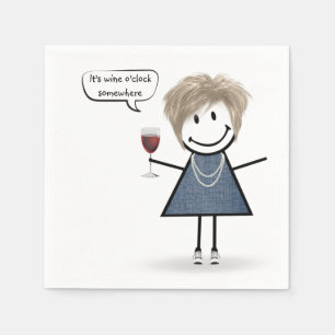 Party Girl met rode wijn Servet