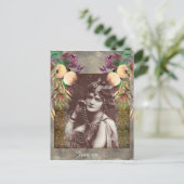 Party Girl op Victoriaans Tapestry Briefkaart (Staand voorkant)