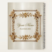 Party Gold Rechthoek Dimond Flowers Shiny Planner (Achterkant)