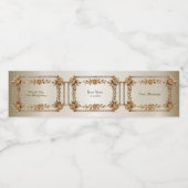 Party Gold Rechthoek Dimond Flowers Shiny Waterfles Etiket (Enkel label)