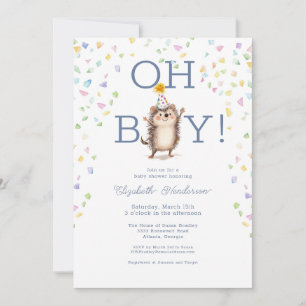 Party Hedgehog Het is een Jongen Baby shower Uitno Kaart