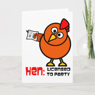 Party Hen White Wenskaart Kaart