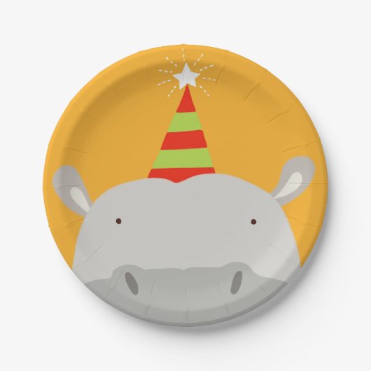 Party Hippo Papieren Bordje (Voorkant)