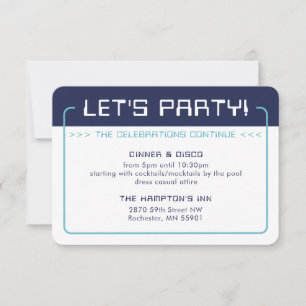 PARTY INFO INSERT modern gaming marineblauw aqua b Kaart