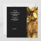 Party Invitation Feathers Black Gold Bubbles Kaart (Achterkant)