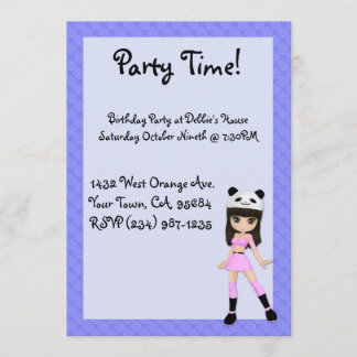 Party Invitation Girly Debbie Kaart
