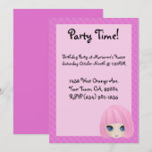 Party Invitation Girly Marianne Kaart (Voorkant / Achterkant)