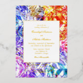 Party Kleur Diamant Regenboog Edelsteen Huwelijk Folie Uitnodiging (Voorkant)