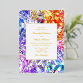 Party Kleur Diamant Regenboog Edelsteen Huwelijk Folie Uitnodiging (Staand Voorkant)