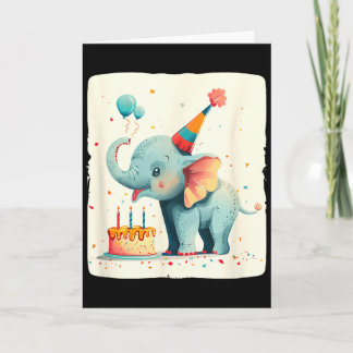 Party Large With This Happy Birthday Elephant Grap Kaart