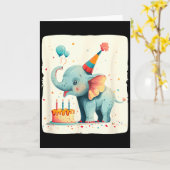 Party Large With This Happy Birthday Elephant Grap Kaart (Gele Bloem)