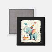 Party Large With This Happy Birthday Elephant Grap Magneet (Voorkant / Achterkant)