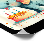 Party Large With This Happy Birthday Elephant Grap Poster (Hoek)