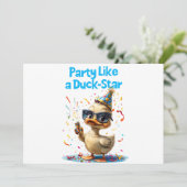 Party Like A Duck Star - Ontwerp voor een feesteli Kaart (Staand voorkant)