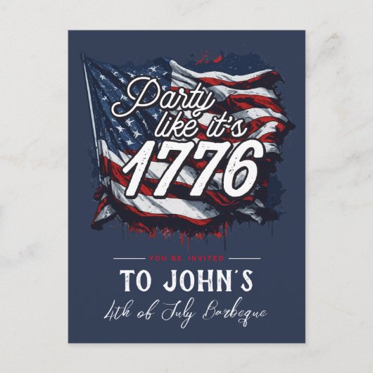 "Party Like It's 1776" Invitation patriotique (Devant)