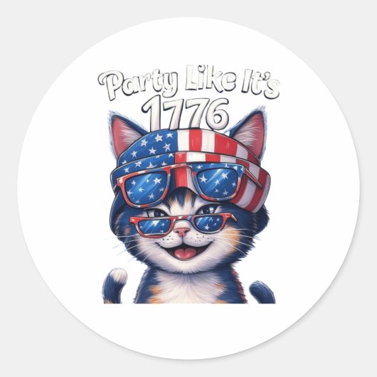 Party Like It's 1776 - Sticker de chat du Parti pa (Devant)
