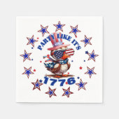 Party Like zijn 1776 American Eagle en 1776 Vlag Servet (Voorkant)