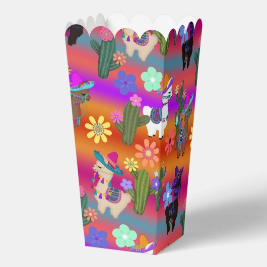 Party Llamas with Hats and Tassels Bedankdoosjes (Achterkant)