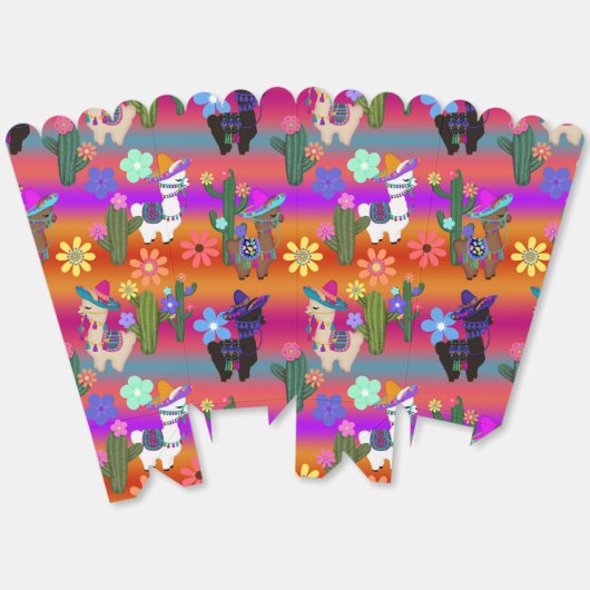 Party Llamas with Hats and Tassels Bedankdoosjes (Ongevouwen)