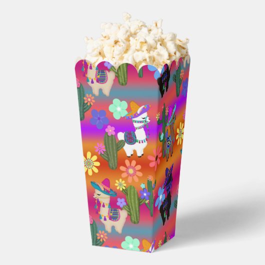 Party Llamas with Hats and Tassels Bedankdoosjes (Popped)