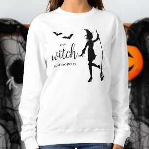 Party Lover Girly Witch Silhouette Fun Halloween Trui