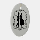 Party Man Woman Silhouette Art Ornament (Rechts)