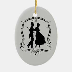 Party Man Woman Silhouette Art Ornament
