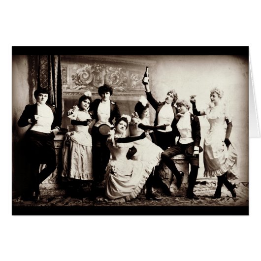 Party Meisjes  Scène Wenskaart (Voorkant Horizontaal)