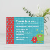 Party Monsters | Uitnodiging voor feestdag bij jon (Staand voorkant)