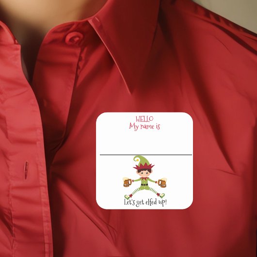 Party Naam Tag Grappige Kerst Elf