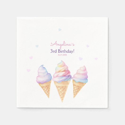 Party Napkins verjaardagsfeestje met zoet ijs Servet (Voorkant)