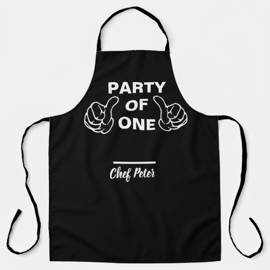 Party Of One Chef Apron - Funny Custom Kitchen Gif Schort (Voorkant)