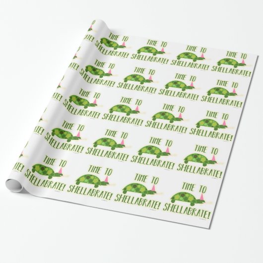 Party On Time to Shellabrate Cadeaupapier (Uitgerold)