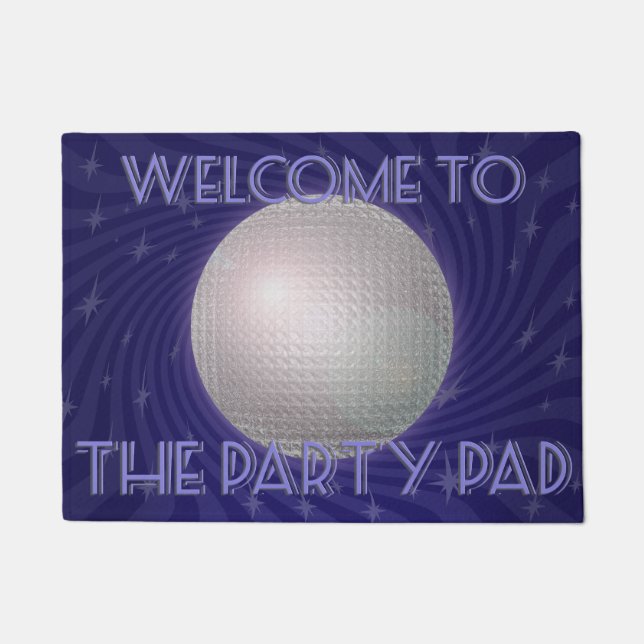 Party pad fun novelty Disco Ball Fiesta slogan Deurmat (Voorkant)