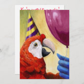 Party Parrot Invitation Kaart (Voorkant / Achterkant)