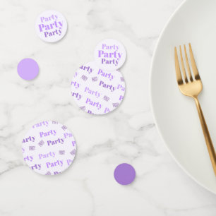 Party Party Typografie Shades of Paarse Confetti