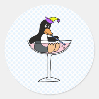 Party Penguin Ronde Sticker