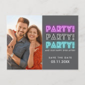 Party Photo QR Code Wedding Sla de datum op Aankondigingskaart (Voorkant)
