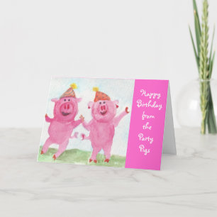 Party Pigs wenst u een fijne verjaardag Kaart